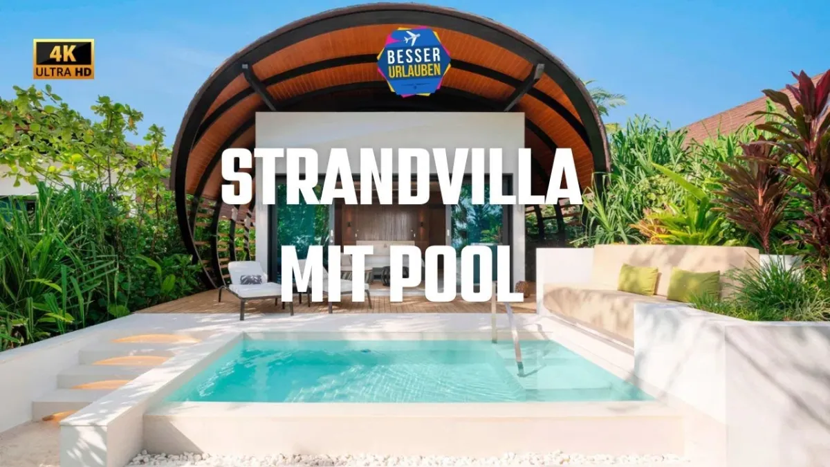 Video: Strand Villa mit Pool